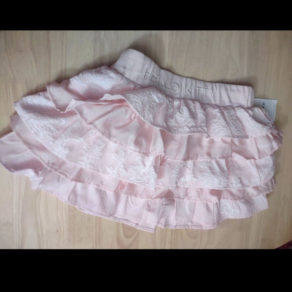 Hello Kitty Pastel Sweet Ballet Pink Embroidered Ruffle Skirt Y2K Kawaii Anime - Picture 5 of 5